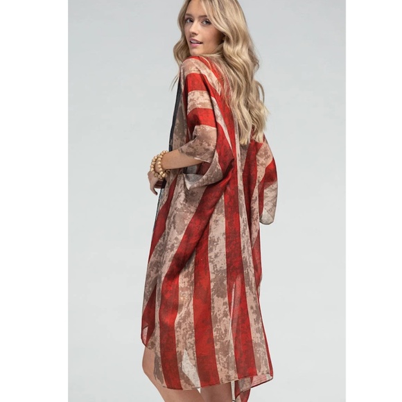 Patriotic Stars and Stripes Women's Kimono - Picture 4 of 4